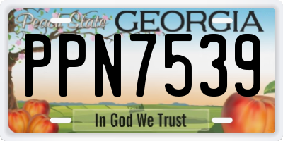 GA license plate PPN7539