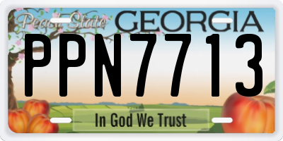 GA license plate PPN7713