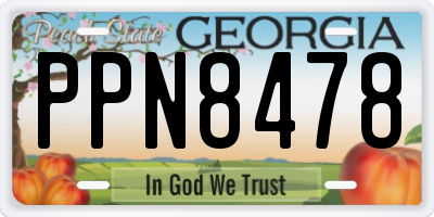 GA license plate PPN8478