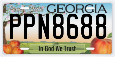 GA license plate PPN8688