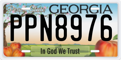 GA license plate PPN8976