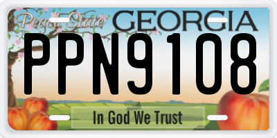 GA license plate PPN9108