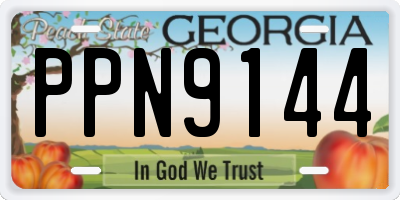 GA license plate PPN9144