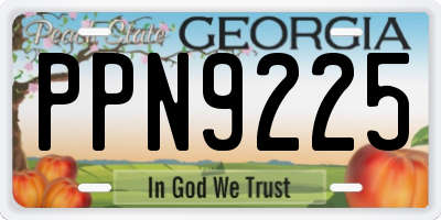 GA license plate PPN9225