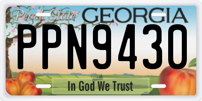 GA license plate PPN9430