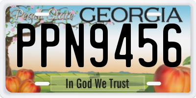 GA license plate PPN9456