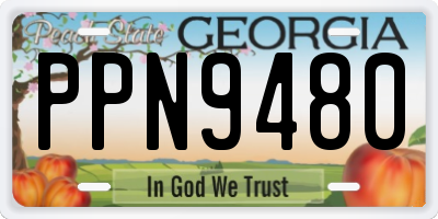 GA license plate PPN9480