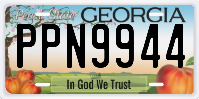 GA license plate PPN9944