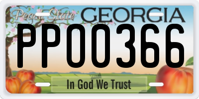 GA license plate PPO0366