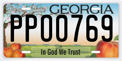 GA license plate PPO0769