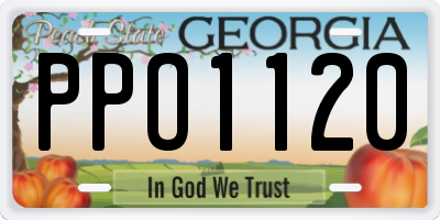 GA license plate PPO1120