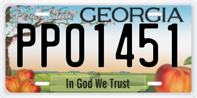 GA license plate PPO1451