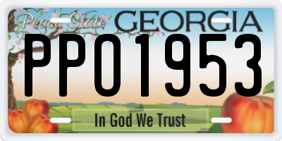 GA license plate PPO1953