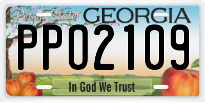 GA license plate PPO2109