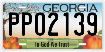 GA license plate PPO2139