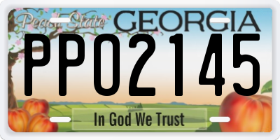 GA license plate PPO2145