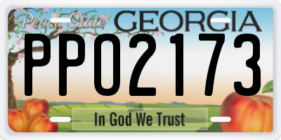 GA license plate PPO2173