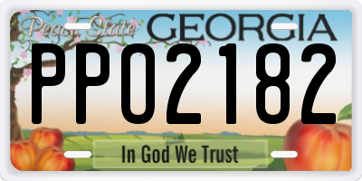 GA license plate PPO2182
