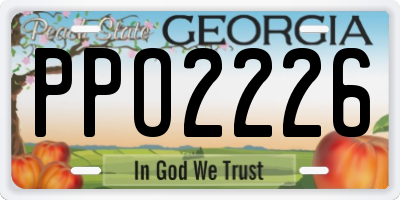 GA license plate PPO2226