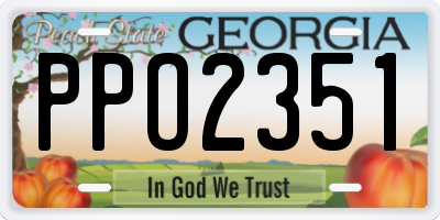 GA license plate PPO2351