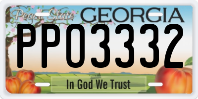 GA license plate PPO3332