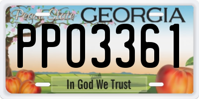 GA license plate PPO3361