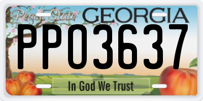GA license plate PPO3637