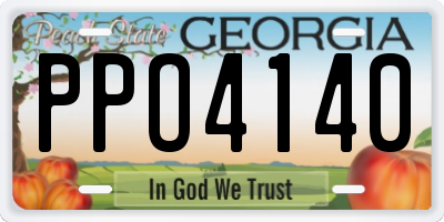 GA license plate PPO4140