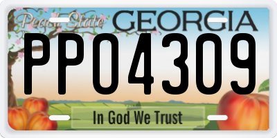 GA license plate PPO4309