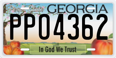 GA license plate PPO4362
