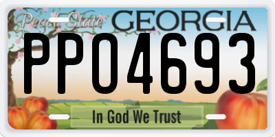 GA license plate PPO4693