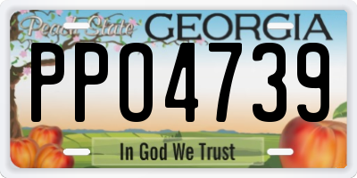 GA license plate PPO4739