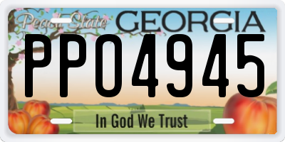 GA license plate PPO4945