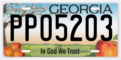 GA license plate PPO5203