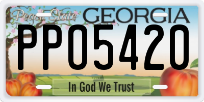 GA license plate PPO5420