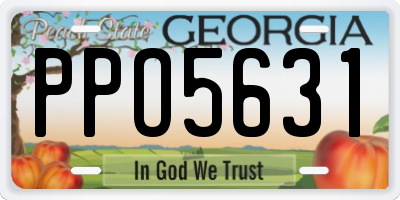 GA license plate PPO5631