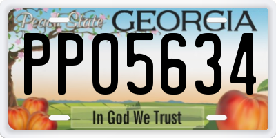 GA license plate PPO5634