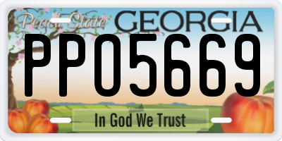 GA license plate PPO5669