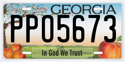 GA license plate PPO5673