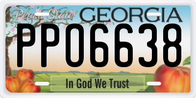 GA license plate PPO6638