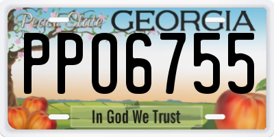 GA license plate PPO6755