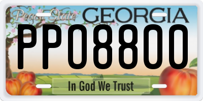 GA license plate PPO8800