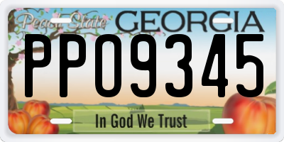 GA license plate PPO9345