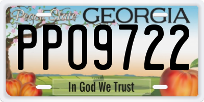 GA license plate PPO9722