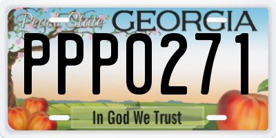 GA license plate PPP0271