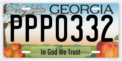 GA license plate PPP0332