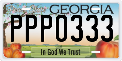 GA license plate PPP0333