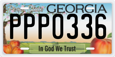 GA license plate PPP0336