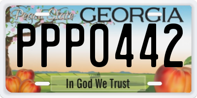 GA license plate PPP0442