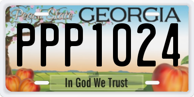 GA license plate PPP1024